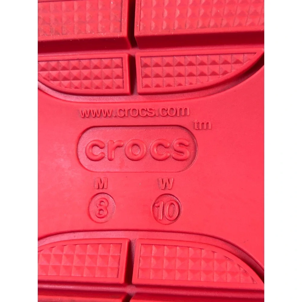 Crocs Classic Hiker Clog Black Red Platform Sandals Mens 8 Womens 10 206772-060